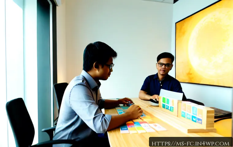 CSS 아키텍처 패턴의 문화적 이해 - Photorealistic editorial workspace in a modern Kuala Lumpur technology office, a diverse Malaysian s...